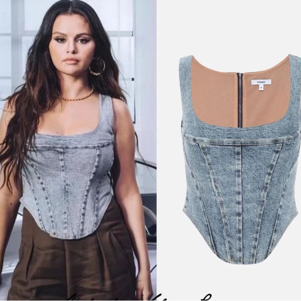 💙 MIAOU Denim Corset Top – Size S